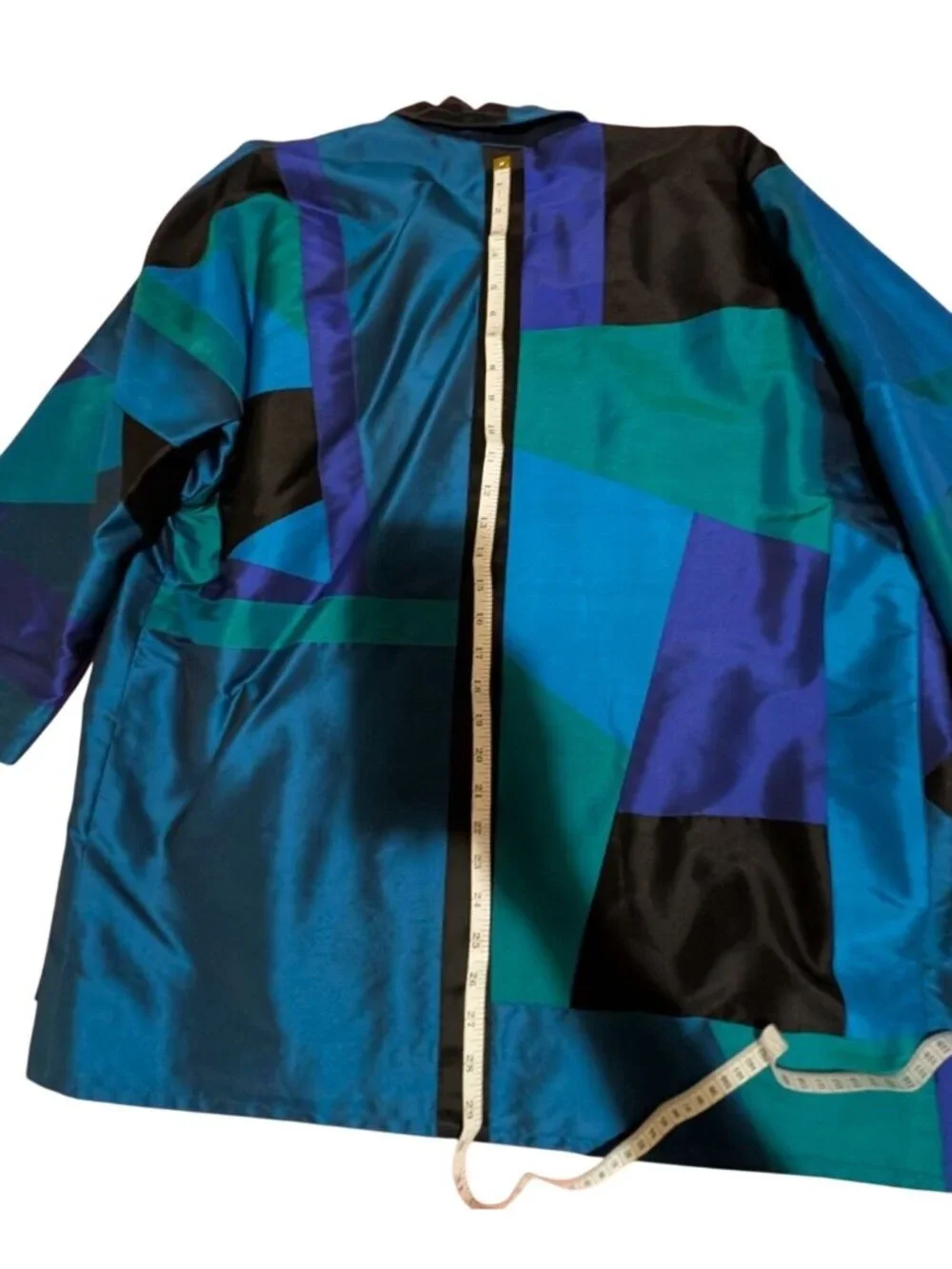 Wearable Art Jacket Thai Silk Patchwork Kimono Boho Lagenlook Oversized Medium - Picture 8 of 10